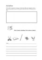 English worksheet: School objects