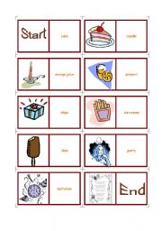 English worksheet: Party - Vocabulary: Dominoes