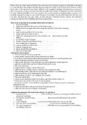 English Worksheet: reading and vocab