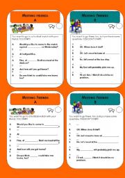 English Worksheet: Meeting friends (1) - See you at the football stadium