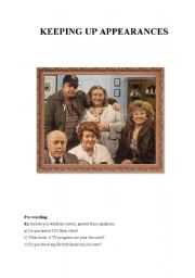 English Worksheet: KEEPING UP APPEARANCES (EPISODE 1) ELEMENTARY