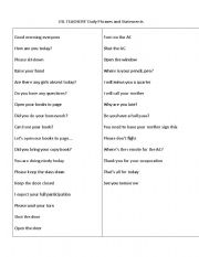 English worksheet: Statements and Phrases for ESL non-native speakers