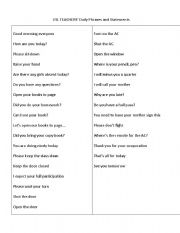 English Worksheet: Statements and Phrases for ESL non-native speakers