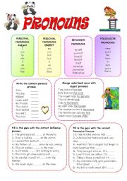 English Worksheet: PRONOUNS