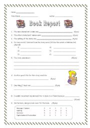 English Worksheet: Book Report Handout