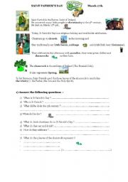 English Worksheet: St Patricks Day 