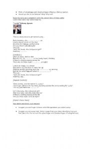 English Worksheet: Lucky by Britney Spears