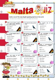 English Worksheet: Malta Quiz