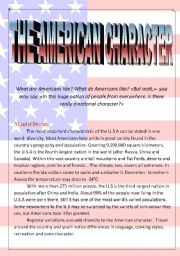 English Worksheet: The American Character