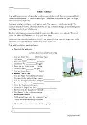 English Worksheet: What a holiday!