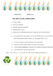 English worksheet: earth day 