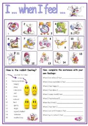 English Worksheet: I... when I feel ....