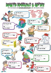 English Worksheet: Health Problems & Advice