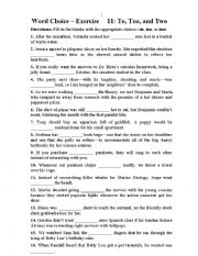 English Worksheet: word choice