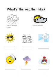 English Worksheet: whats the weather like?