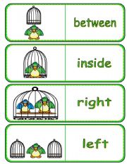 English Worksheet: Where is the Bird Preposition Dominoes and Memory Cards 2 of 2 (With Poster,  Poem and Drawing Activity)