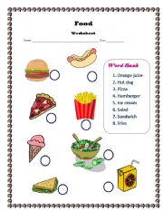 English Worksheet: Food - Vocabulary Revision