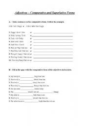 English Worksheet: Adjective Degrees