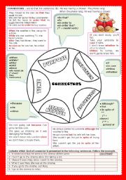 English Worksheet: Connectors (with key)