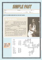 English Worksheet: Alicia keys and The Simple Past