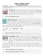 English Worksheet: Industrial Revolution Reading