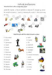 English Worksheet: Jobs & professions