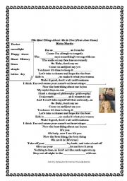 English Worksheet: The best thing about me is you