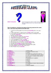 English Worksheet: American Slang 2