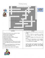 English Worksheet: crossword vocabulary 
