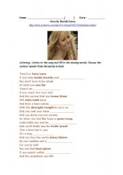 English worksheet: Mariah Carey