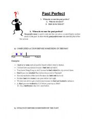 English worksheet: Notes on Past Perfect