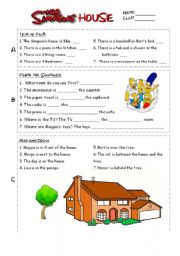 English Worksheet: The Simpsons House - Prepositions of Place
