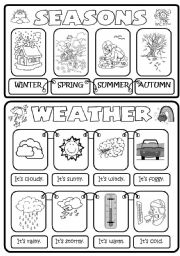 English Worksheet: SEASONS & WEATHER 