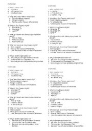 English Worksheet: Bonfire Night