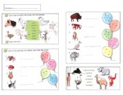 English worksheet: animals