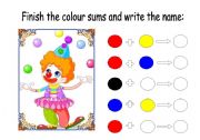 English Worksheet: colours