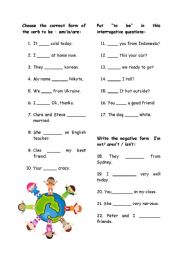 English Worksheet: to be