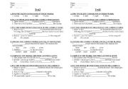 English worksheet: quiz on grammar and parts of speech