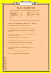 English worksheet: Telephone Services