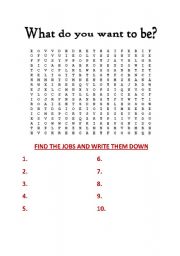 English worksheet: JOBS