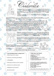 English Worksheet: Simple Past with Cinderella