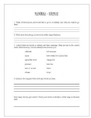 English worksheet: Madonna - Holiday