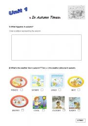 English worksheet: In Autumn Times