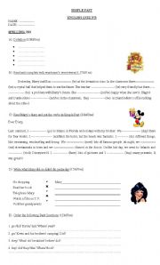 English Worksheet: Simple Past activities