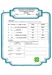 English worksheet: Grammar and Writing Quiz