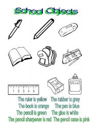 English Worksheet: School Objects