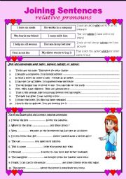 English Worksheet: joining sentence