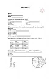 English Worksheet: Comparative Test