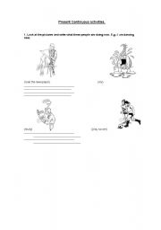 English worksheet: Presento Continuous