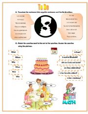 English worksheet: To Be Present Simple Activities 